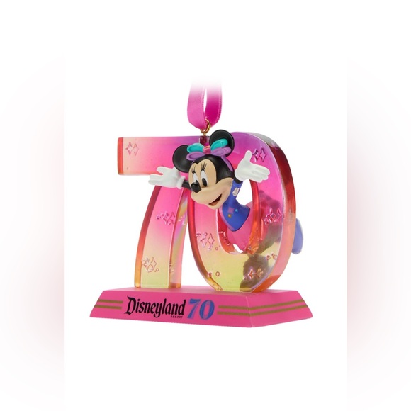 Disney Minnie Mouse Rare Disneyland 70th Anniversary Pink Figural Ornament,NWT - Picture 3 of 4
